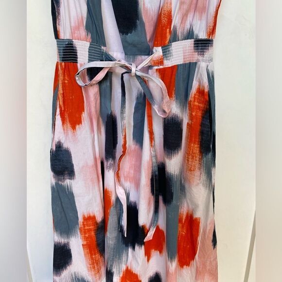 EUC SIMPLY VERA WANG Round Neck, Cinched Waist, Bow-Orange, B & W Sundress MED - Picture 9 of 14